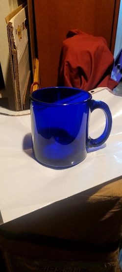Glass mug set with vase! Cobalt Blue 