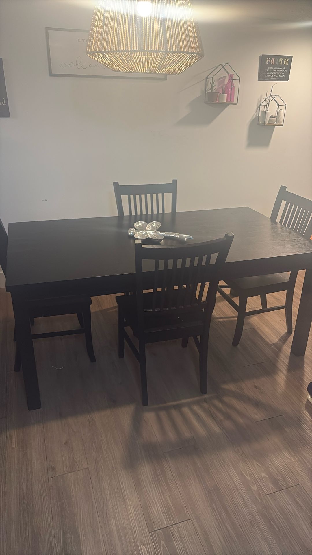 Four seat wooden big dining room table