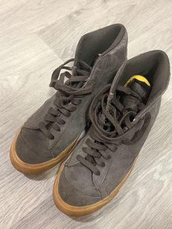 Dark Suede High-Top Sneakers (Nike Blazer-style) size 9