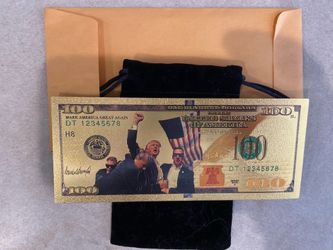 Comemorative $100 Gold Trump Dollar  Butler PA Assassination Attempt - Fight