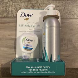 Dove Daily Moisture Body Wash Concentrate & Reusable Bottle 