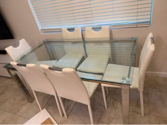 Glass Tables with 6 Chairs