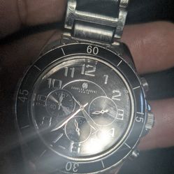 Charles Hubert Steel & black ceramic chronograph watch