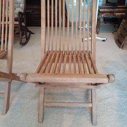 Very Good Condition 2x  teak Folding Wooden Chairs