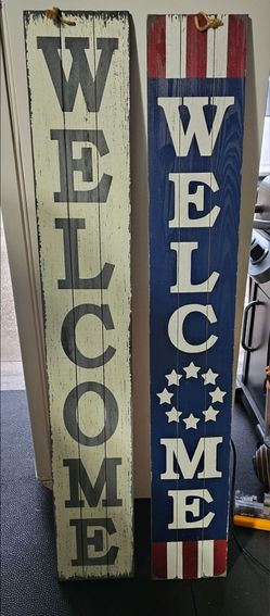 Home welcome signs front door double sided