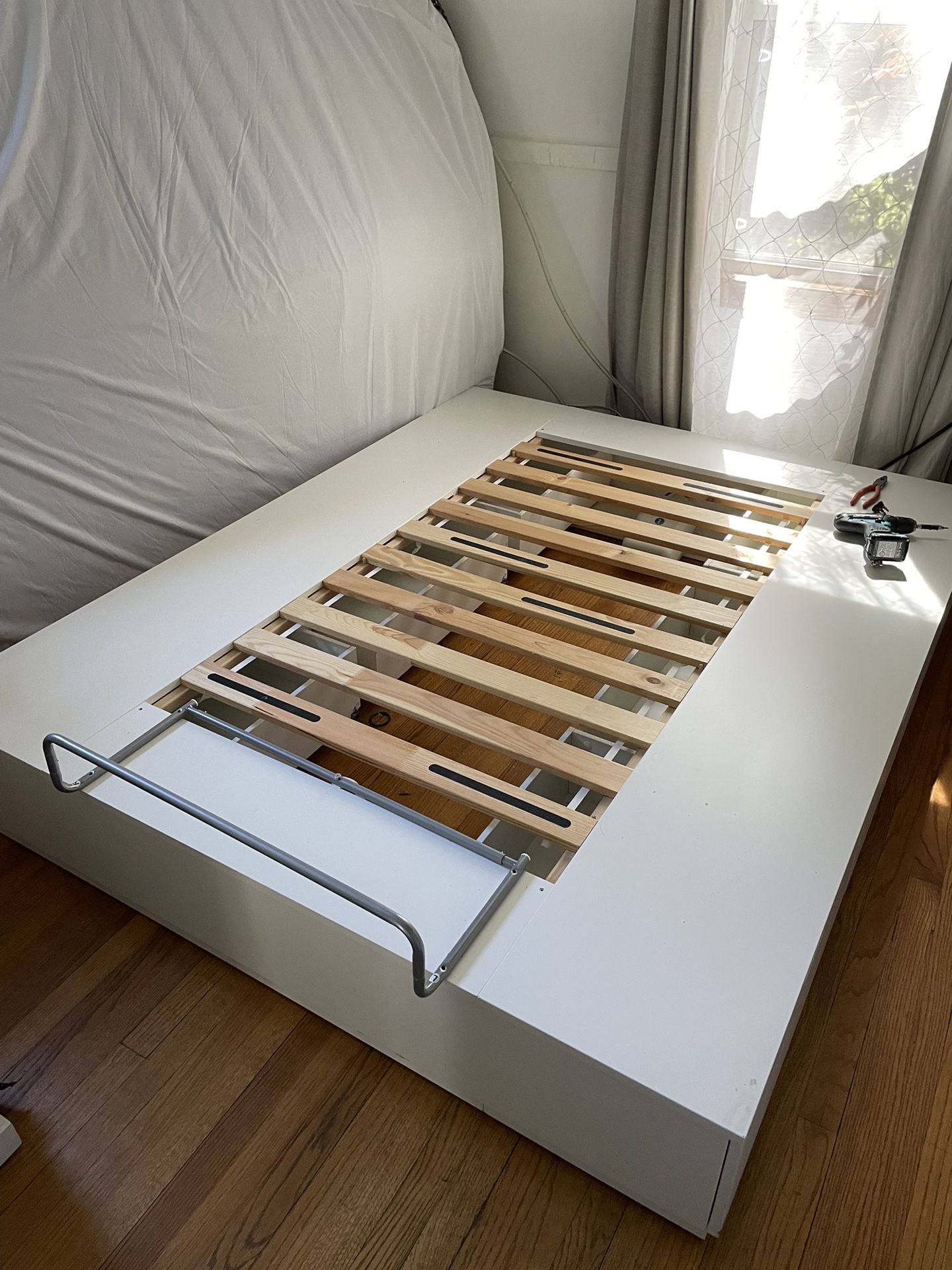 Bed Frame With Drawers With Head  Board 
