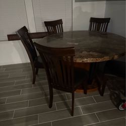 Solid marble dining table