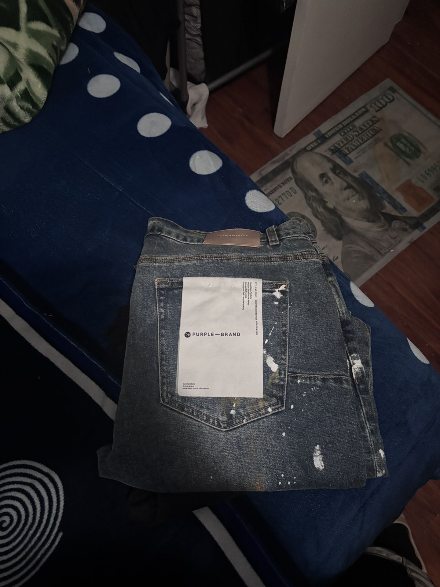 purple jeans