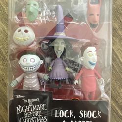 Nightmare Before Christmas Lock,Shock & Barrel Figures Set  “YES I’M AVAILABLE “
