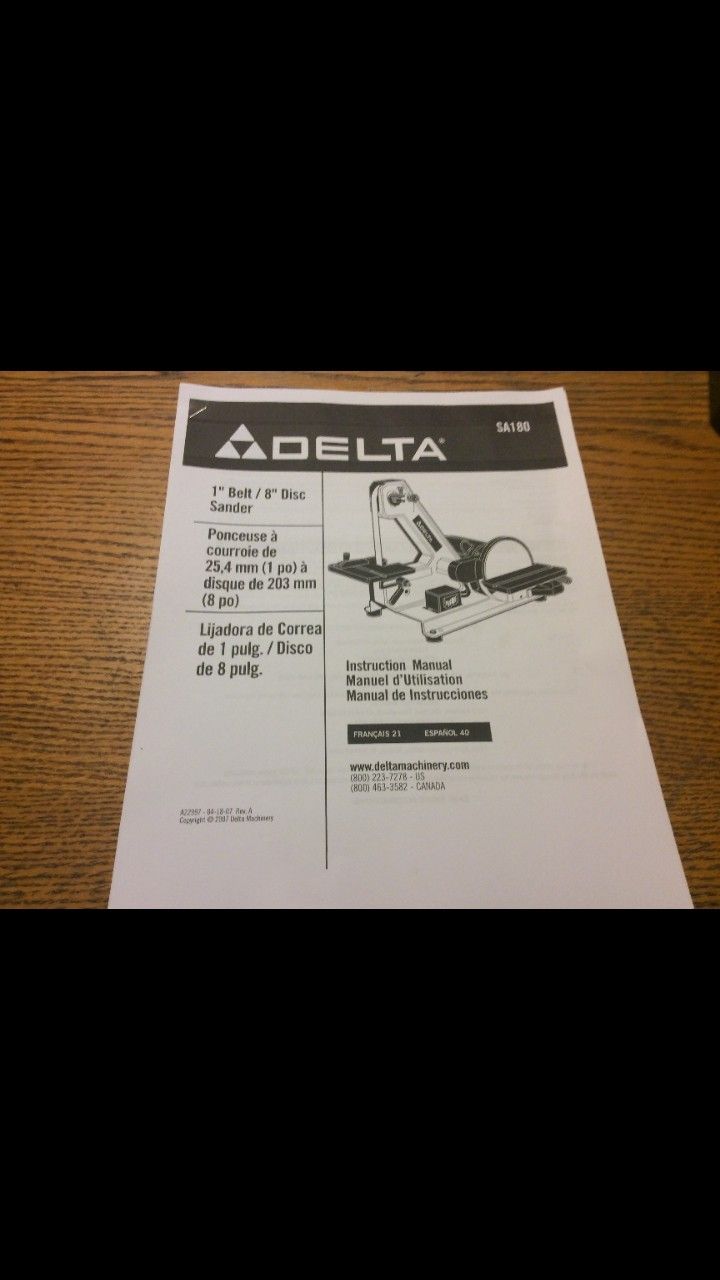 Delta SA180 Belt & Disk Sander for Sale in Riverside, CA OfferUp