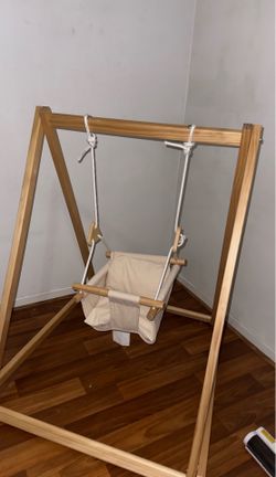 Baby and Toddler Foldable Wooden Swing Set