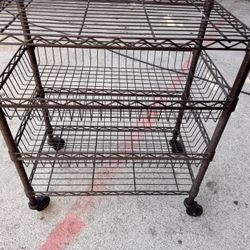 Honey-Can-Do 3-Tier Media Shelf Organizer with Adjustable Shelves, Black Steel Wire Shelving, Storage Rack