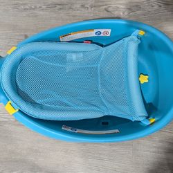 Skip Hop Baby Bath Tub, 3-Stage Smart Sling Tub, Moby, Blue