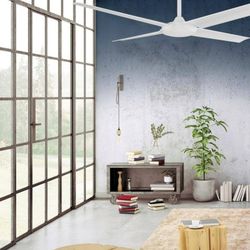 (NEW $20)Altitude  56 in. Indoor/Outdoor Matte White Ceiling Fan Missing control 