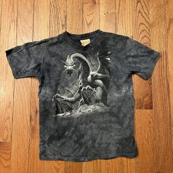 Vintage Y2K Retro The Mountain Dragon Tie Dye Kids Youth XL Grunge T-Shirt Shirt