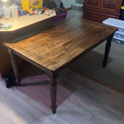 Solid Oak Refinished Dining Table 3X5 FT