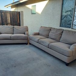 Beige Couch and Loveseat(WILL DELIVER)