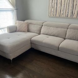 2 piece Arm Chaise Sectional Gray L Shape Sofa
