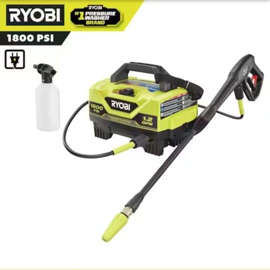 RYOBI
1800 PSI 1.2 GPM Cold Water Corded Electric Pressure Washer