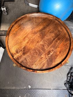 Round Solid Wood Side Table