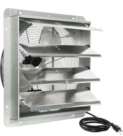New-  18 Inch Exhaust Fan with Power Cord, Automatic Shutter, 2600CFM