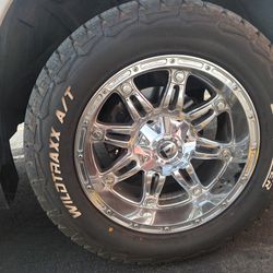 20x10  Chrome Fuel Wheels And Tires For A RAM 1500