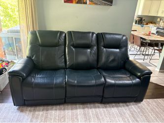 Power leather reclining sofa and power reclining chair