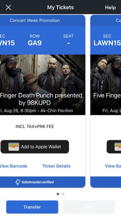 Five Finger Death Punch & Mega Death Tickets