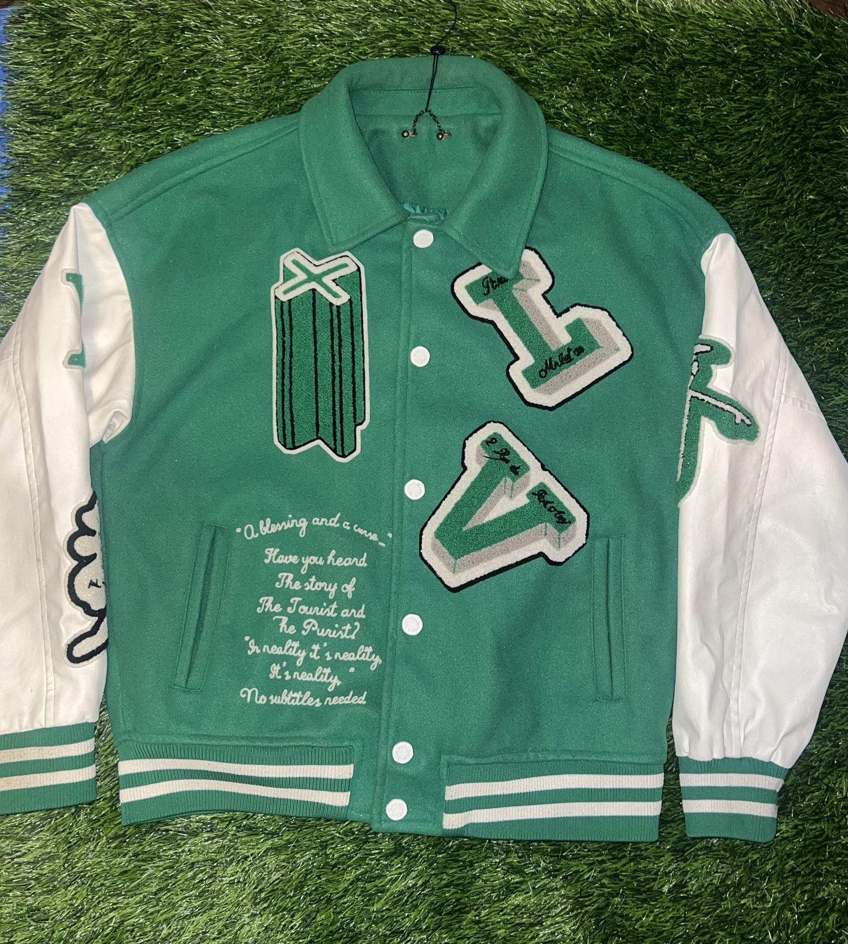LV Leather Jacket Green