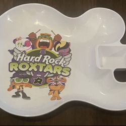 2014 Hard Rock Cafe Roxtars Kids Guitar shaped Plate For Dipping Tray