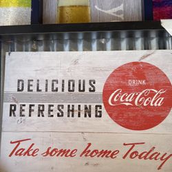 Coca Cola Hanging Wall Art Used 5.00 Each