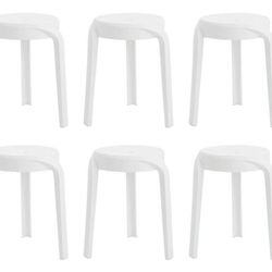 Set of 6 Plastic Stackable Stools