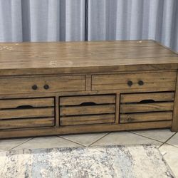 Lift-Top Coffee Table with Storage Drawers