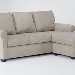 BRAND NEW !! Athos Cream Beige Fabric 86" Queen Memory Foam Sleeper Sofa Reversible Chaise