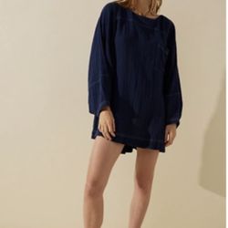 Free People Fernanda Navy Blue Tunic