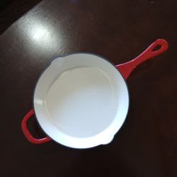 Crock-pot Round Enameled Cact Iron Skillet, 10" Red