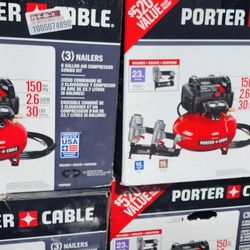 Porter Cable Air Compressor Combo Kit 16g 18g 23g All New$200 