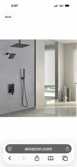 gotonovo Shower Faucet Set Push Button 10+6 Inch Dual Head Matte Black $150