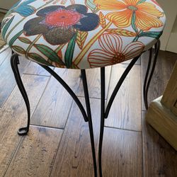 Padded Metal Legged Stool
