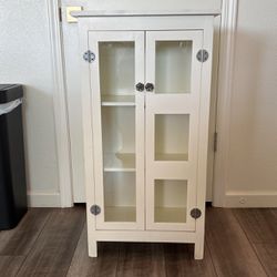 Two Door Floor White Cabinet 