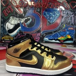Jordan Retro 1 “Metallic Black Gold” 