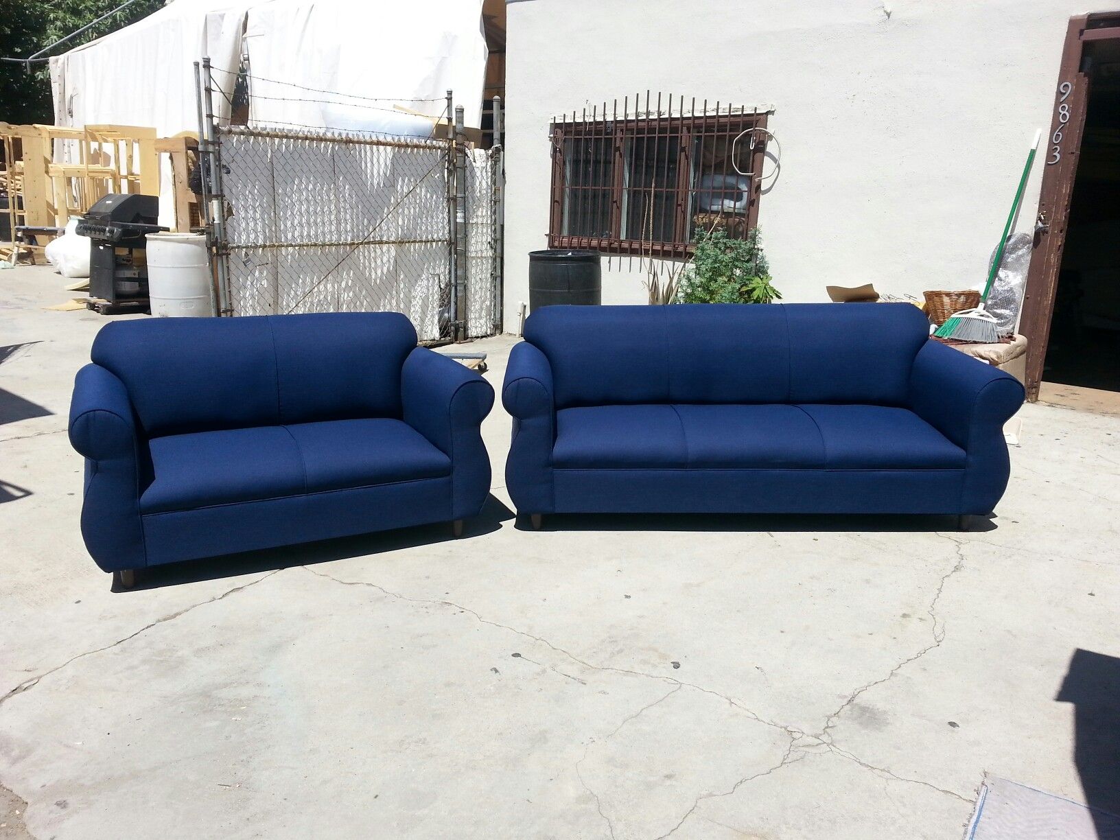 NEW DOMINO NAVY FABRIC COUCHES