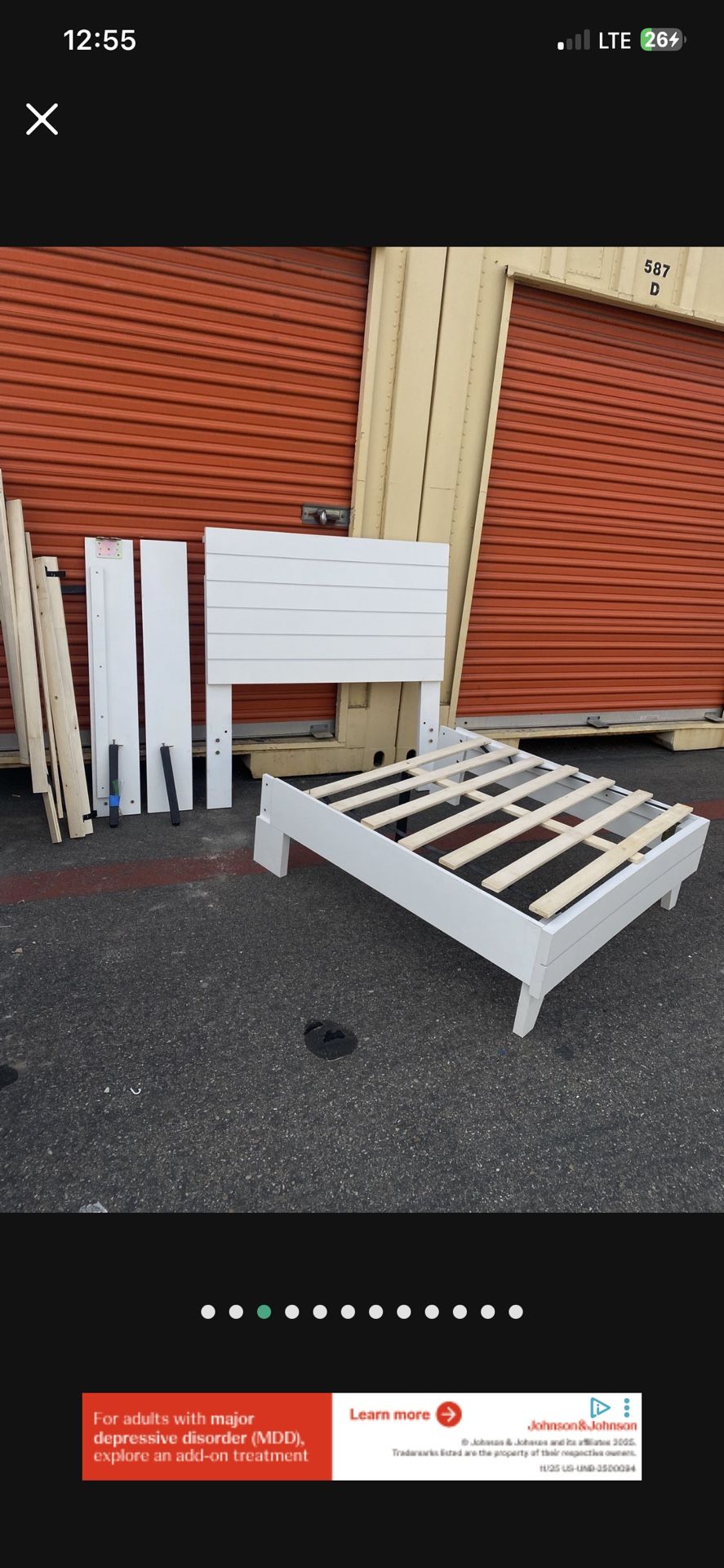 Complete Twin Bedframe, Desk And Matching Chair