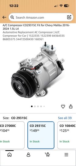 A/C compressor for Chevy Malibu 2016-2024
