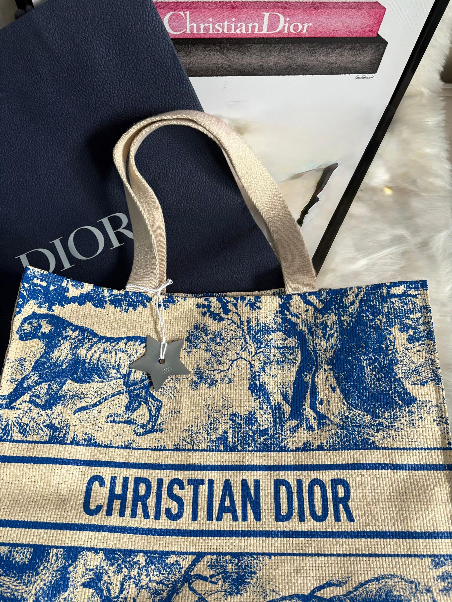 Dior Straw Tote Bag Authentic 
