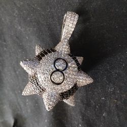 White Gold Pendant 8 Ball