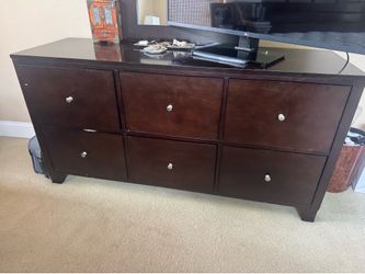 FREE California king dark wood bed frame plus matching dresser if wanted
