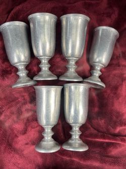 Vintage Pewter Wilton Armetale Plough Tavern Chalice-set of6