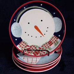 Sakura Debbie Mumm Holiday Christmas Dessert Plates