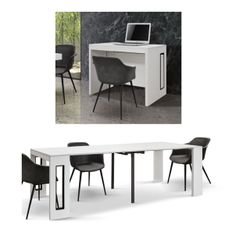 Ash White Extendable Console Table